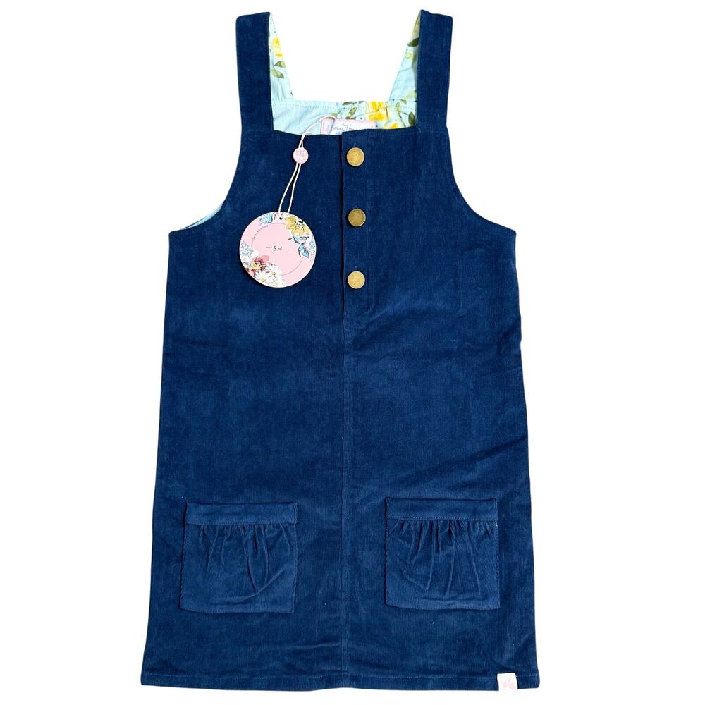 SweetHoney Clothing Corduroy Overall Dress Jumper 100% Cotton Blue Kids Girls 8Y